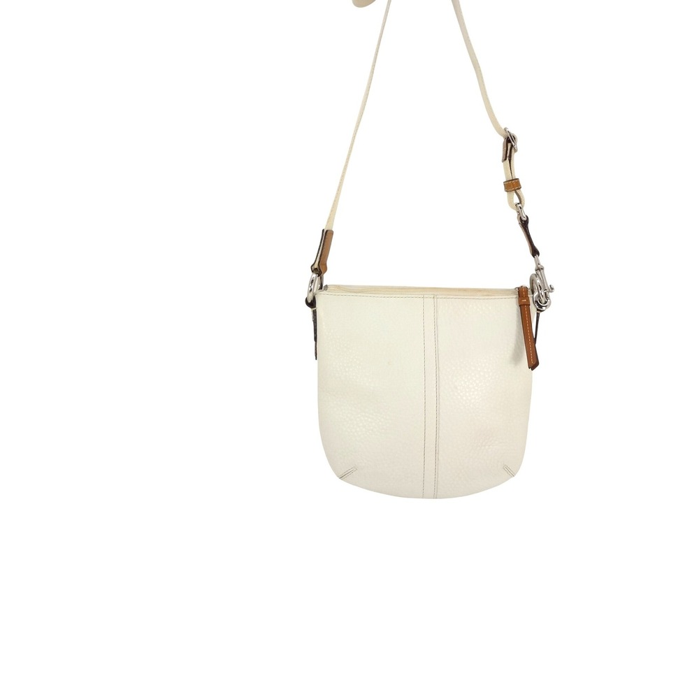 Coach Soho Flap Crossbody Small White Pebbled Leather Buckle Bag - Picture 4 of 5